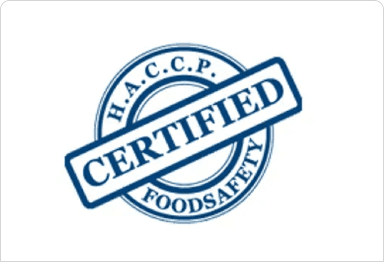 HACCP certified food safety logo stamp.